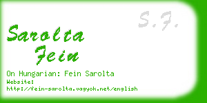 sarolta fein business card